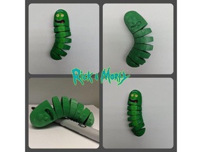 flexi pickle rick food & drink articulated flexible im picklerick rickandmorty morty 3d print model - Mito3D