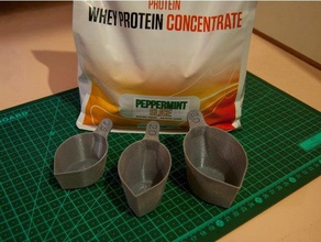volumetric wpc scoops kitchen & dining bulk nutrients measuring cup proteen protein supplements suppz 3d print model - Mito3D
