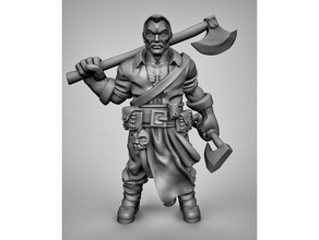huntsman people axe fighter human warrior 3d print model - Mito3D