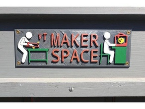 maker uzay işareti işaretler ve logolar yaratıcı oda tasarım prototip schild işaret alanı werkstatt atölye 3d print model - Mito3D