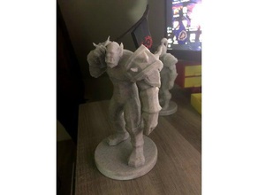 mundo de warcraft - grunt estatua juegos video figura la bandera guardia horda orco juego wow 3d print model - Mito3D