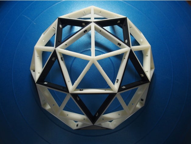 geodesic dome 2v assembly type buildings & structures assemble snap snap-on 3D print model - Mito3D