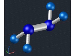 hidrazina A impressão 3d química educação 3d print model - Mito3D