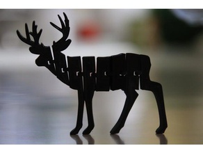 articulated deer animals moose figure articulation flexi flexible reindeer 3d print model - Mito3D
