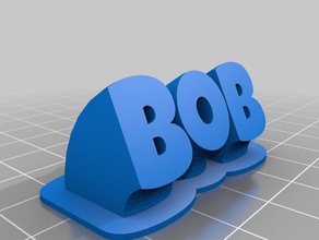 bob placa de identificação office personalizado 3d print model - Mito3D