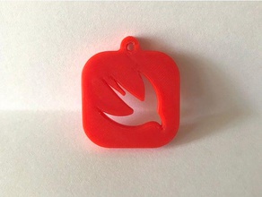 swift-logo Schlüsselanhänger apple keychain logo die Programmierung Programmier-Sprachen swift 3d print model - Mito3D