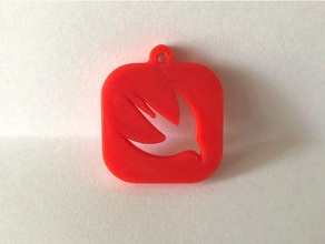 swift logo keychain apple programming languages 3d print model - Mito3D