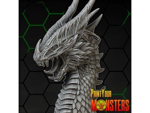 dragon sculptures art bronze bust dungeons dragons figure horror monster sculpture statue 3d print model - Mito3D
