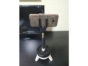selfie stick - monopod support platform 18mm diameter mobile phone esk8 stand holder thurbolt 3d print model - Mito3D