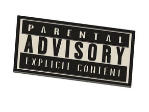 parental advisrory sign signs & logos explicit content advisory 3d print model - Mito3D