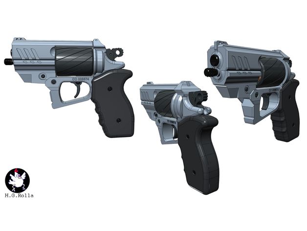 revolver Requisiten gun 3D print model - Mito3D