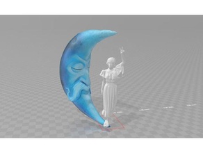 moon & female people 3d print model - Mito3D