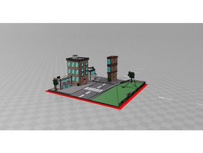 la ville de diorama bâtiments et structures 3d print model - Mito3D