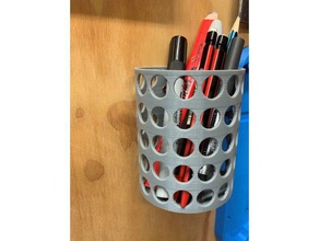 wall mounted pencil holder tool holders & boxes pen 3d print model - Mito3D