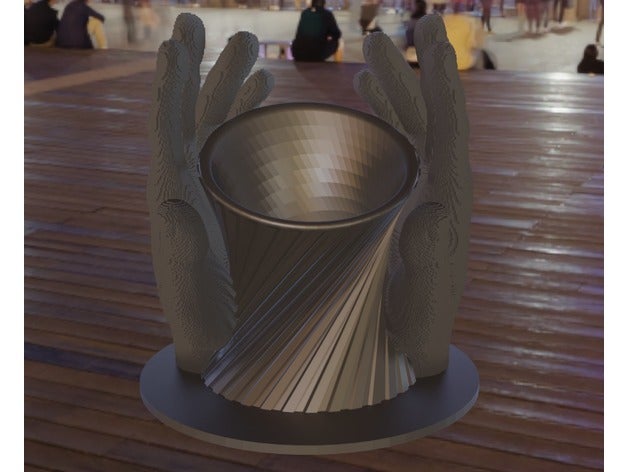spiral penholder- vase organization art cup flower hand holder organizer pen penholder 3D print model - Mito3D