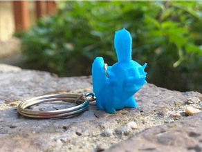 low poly mudkip - keychain creatures pokemon 3d print model - Mito3D