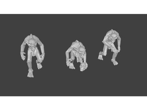 ghoul miniature le creature gioco da tavolo dnd in miniatura male fantasia frostgrave re guerra kow npc rpg non-morti warhammer zombie 3d print model - Mito3D