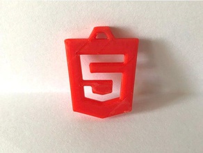 html5 logo keychain keychains html programming languages 3d print model - Mito3D