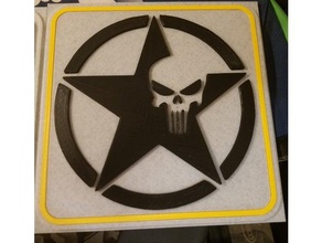 us army logo punisher signs & logos 3d print model - Mito3D
