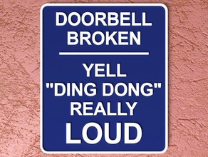 doorbell broken sign signs & logos 3d print model - Mito3D