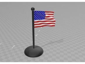 usa flag waving colorprintable signs & logos 3d print model - Mito3D