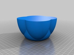 quatro lobo tigela recipientes recipiente prato vaso modo 3d print model - Mito3D