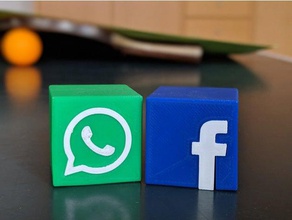 whats app facebook icon signs & logos logo whatsapp 3d print model - Mito3D