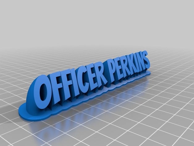 meu personalizados varrendo 2-nome de linha da placa texto oficial perkins vermelho office personalizado 3D print model - Mito3D