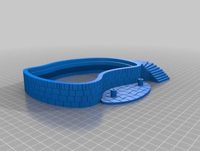 grundst ck mauer & treppe buildings structures haus housese modellgrund property stonewall wall 3d print model - Mito3D