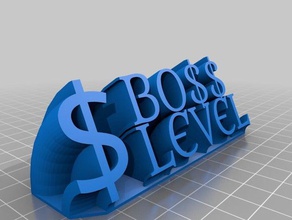 my customized sweeping 2-line name plate boss level office 3d print model - Mito3D