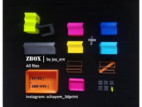 zbox storage system v1-v6 + all features tool holders & boxes 3dprint 3dprinted box clip easy grid ground organisation organize small parts storagesystem toolbox toolholder xclip zclip 3d print model - Mito3D