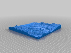 3d map rhein valley around basel switzerland art 3d print model - Mito3D