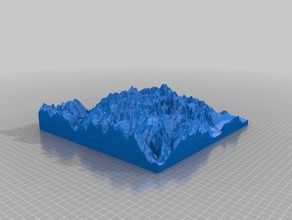 Mapa 3d valle de lauterbrunnen, suiza art 3d print model - Mito3D
