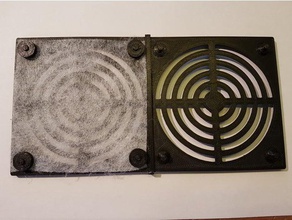 cover 2 120mm fans filter attachment f r l fter mit filterbefestigung electronics fan 2x abdeckung dust staubfilter 3d print model - Mito3D
