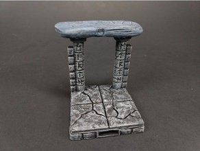 openforge 20 rough ruined stone archways toy & game accessories dnd tiles dungeon miniatures openforge2 pathfinder rpg tabletop terrain tile window 3d print model - Mito3D