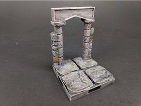 dungeon stone archways toy & game accessories archway dnd tiles miniatures openforge openforge2 pathfinder rpg tabletop terrain tile 3d print model - Mito3D