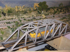 ho scale 145 ft steel arched truss bridge buildings & structures 3d print model - Mito3D