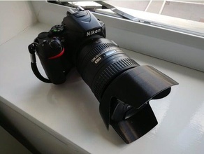 nikon af-s nikkor 18-200mm capuchon d'objectif 72mm hb-35 de la caméra 18-200 baïonnette lentille réversible tulip 3d print model - Mito3D