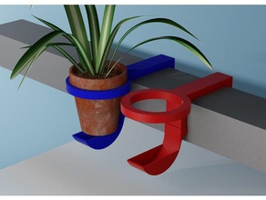 flower pot holder outdoor & garden indoor openscad parametric 3d print model - Mito3D