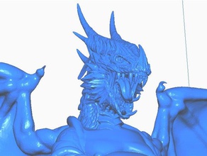 dragon buddha w wings mythology collection sculptures bust dragons remix statue 3d print model - Mito3D