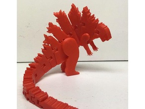 flexi lendário godzilla criaturas articulada montado a montagem criatura dinossauro flex flexível kaiju brinquedo brinquedos 3d print model - Mito3D