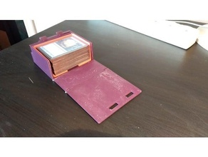 mtg deckbox - folding lid 3d printing arena booklet box card game case gathering latch magic deck storage 3d print model - Mito3D