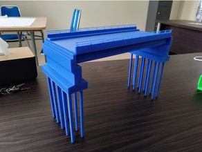 einzelner span Betonbrücke Modell Brücke Zivil civil engineering Beton Struktur 3d print model - Mito3D