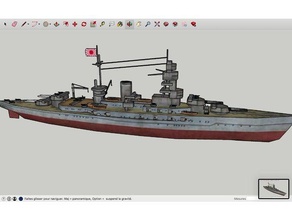 low-poly nagato 3d-drucken gun ijn Kriegsschiff Waffe 3d print model - Mito3D
