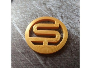 slh maker coin coins & badges design fridge magnet initials minimalist 3d print model - Mito3D