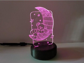 3d ışık base gece dekor led gecelambası Gece Işığı 3d print model - Mito3D