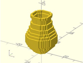 pixel vase math art bezier curve pixels 3d print model - Mito3D
