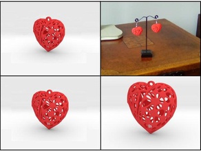 gebrochenes Herz-Ohrring small01 Ohrringe 3d-voronoi - Herz Herzen voronoi voronoi-design voronoi-Stil 3d print model - Mito3D