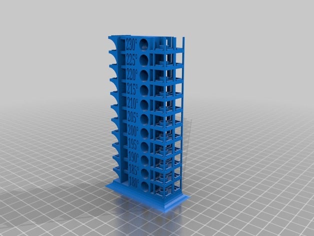 filament printing-temperature tower 3d printing tests heat temperature 3D print model - Mito3D
