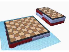 woodgrain checkerboard box executive size chess 3d print model - Mito3D